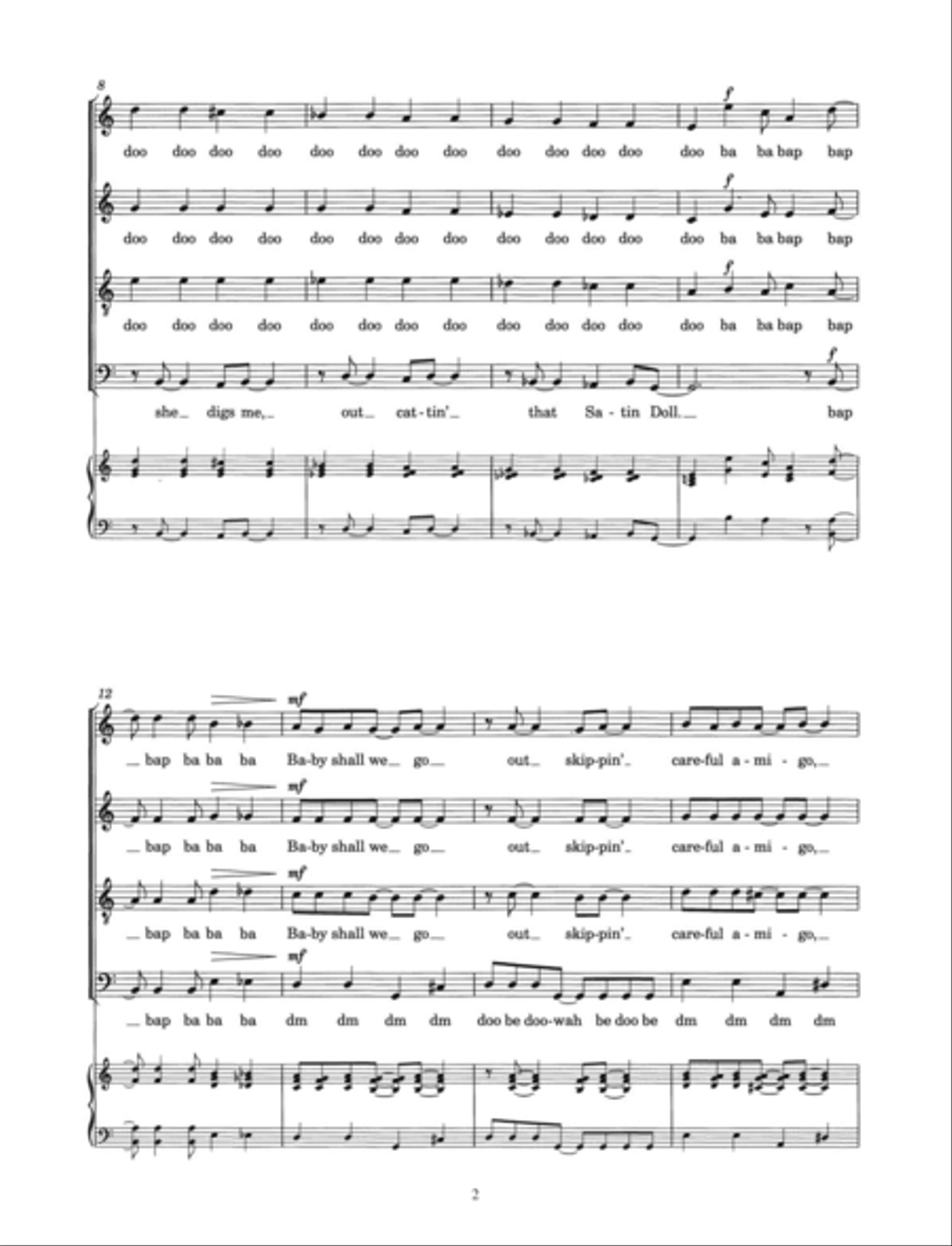 Satin Doll (arr. Berty Rice) Choir scores gallery preview page 2