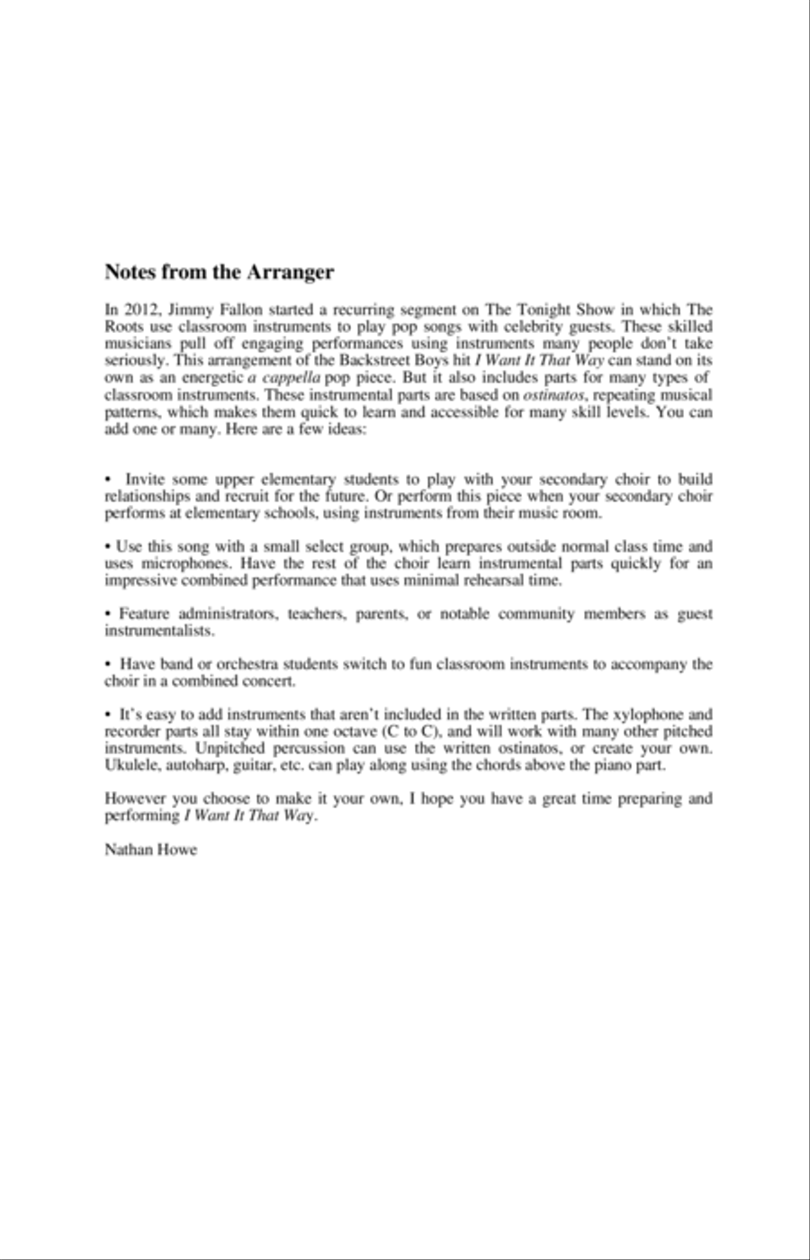 I Want It That Way (arr. Nathan Howe) A Cappella scores gallery preview page 10