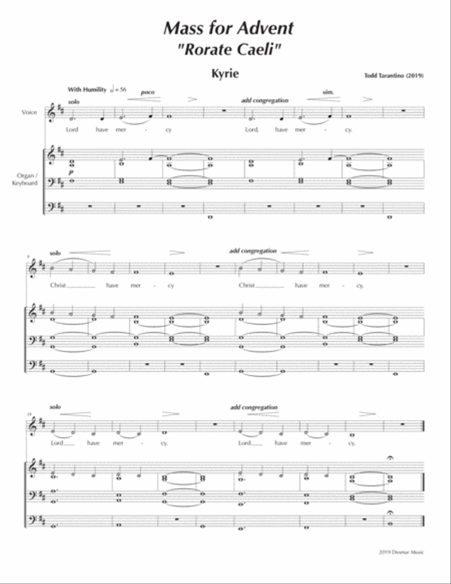 Mass for Advent - Rorate Caeli - Voice with Organ or keyboard Unison Choir scores gallery preview page 3