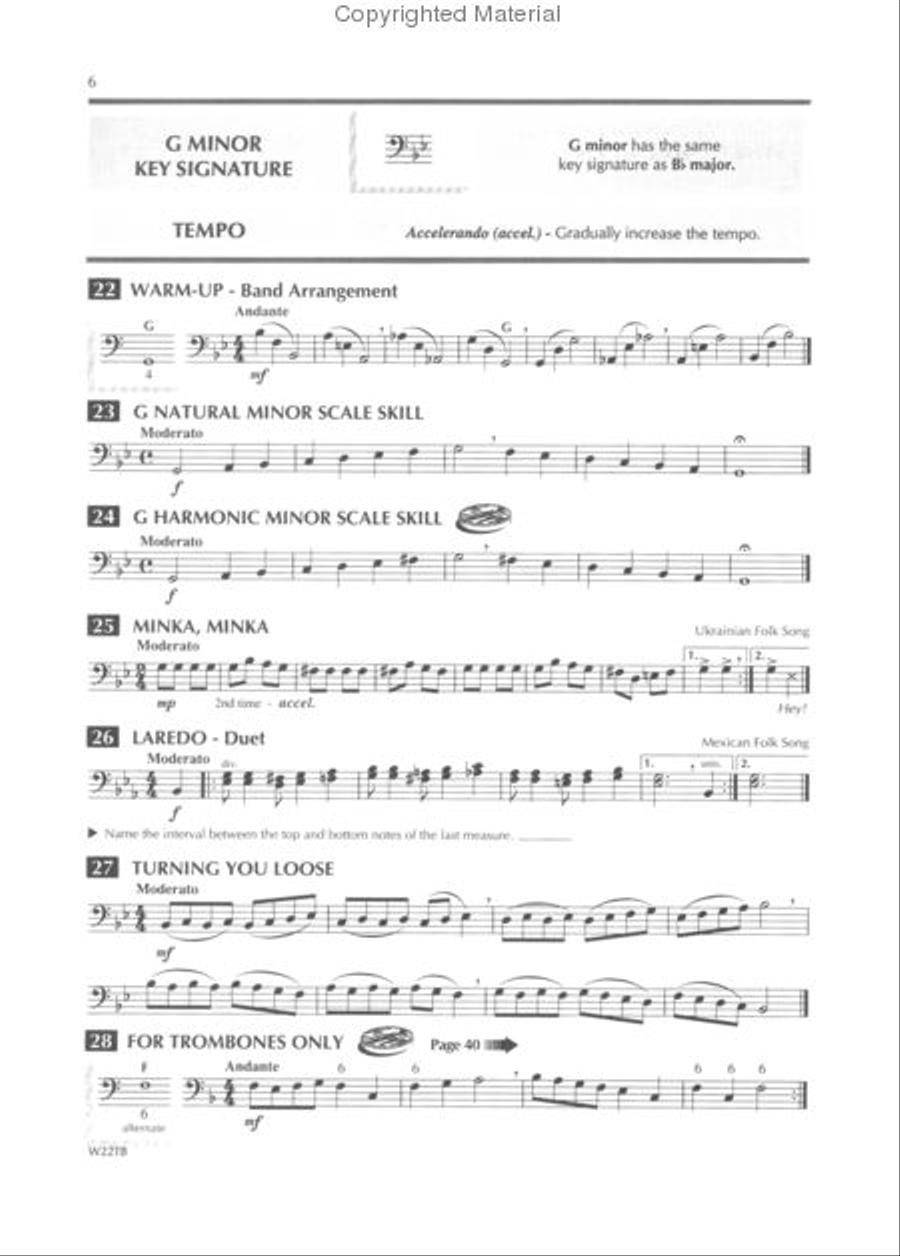 Standard of Excellence Book 2, Trombone Concert Band Methods scores gallery preview page 2