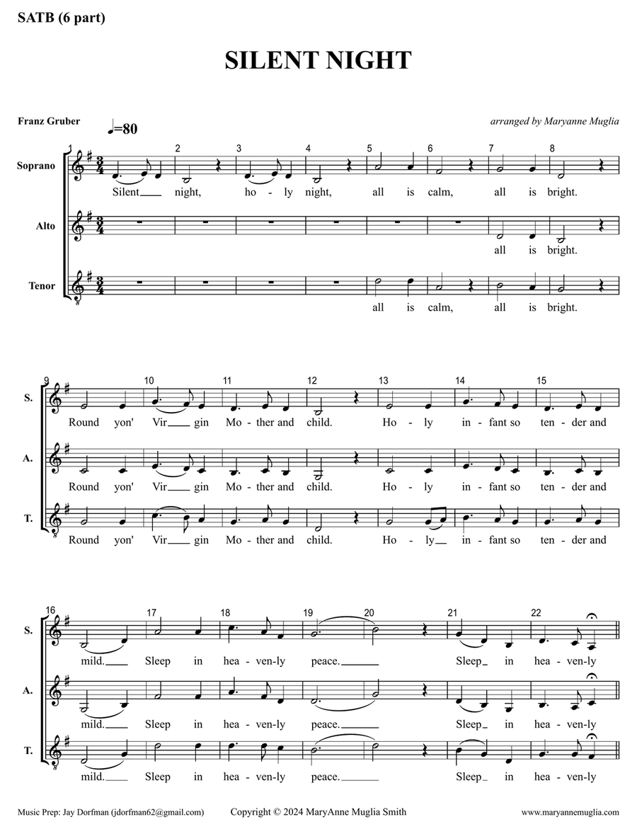 Silent Night Silent Night Divisi scores gallery preview page 1