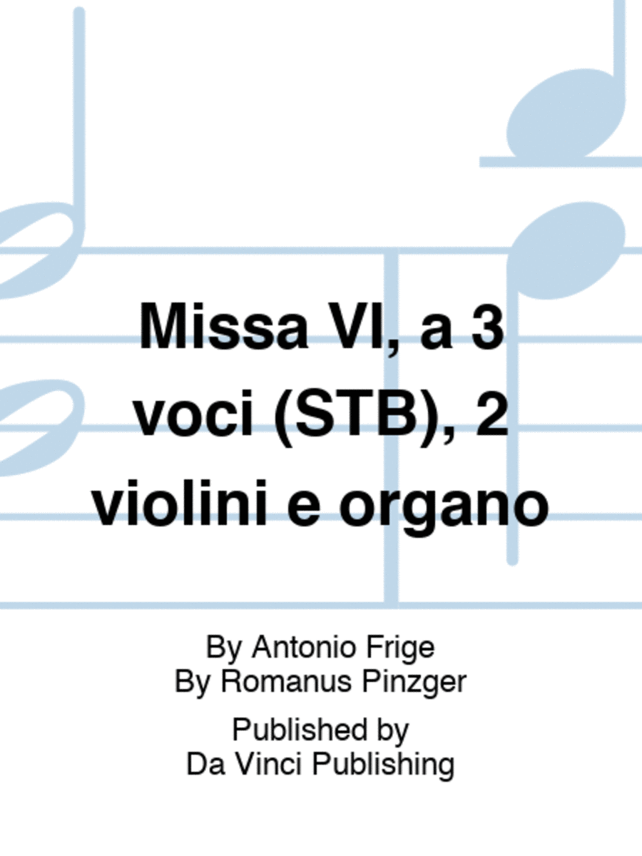Missa VI, a 3 voci (STB), 2 violini e organo STB scores gallery preview page 1
