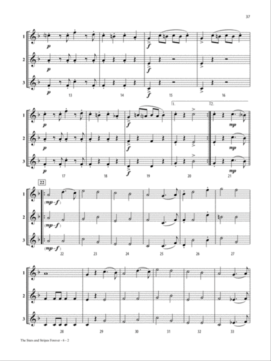 Solos, Duets & Trios for Winds -- Patriotic Favorites Small Ensemble scores gallery preview page 5