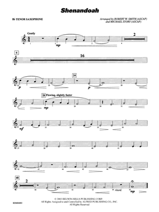 Shenandoah: B-flat Tenor Saxophone