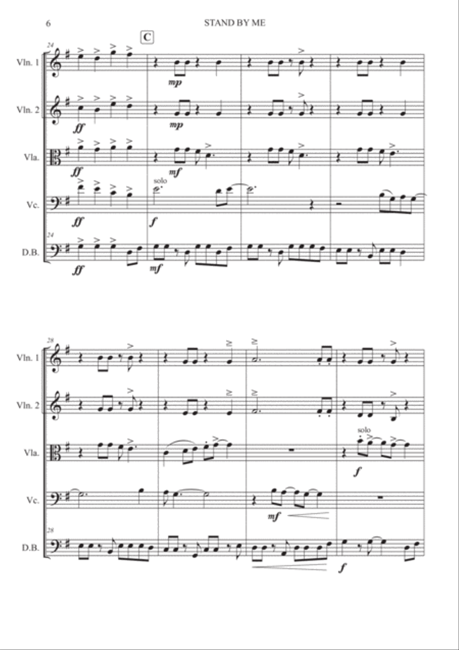 Stand By Me String Quartet scores gallery preview page 6