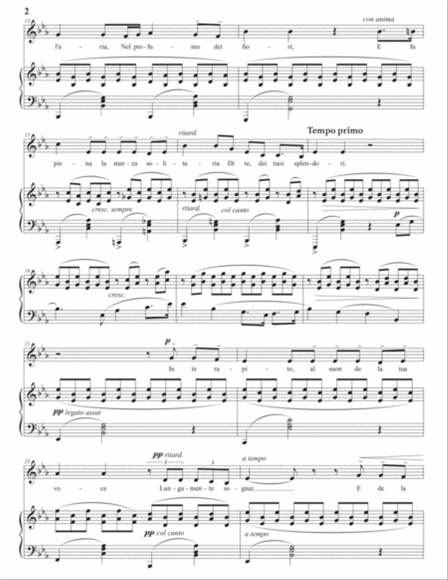 TOSTI: Ideale (transposed to E-flat major) Voice scores gallery preview page 3