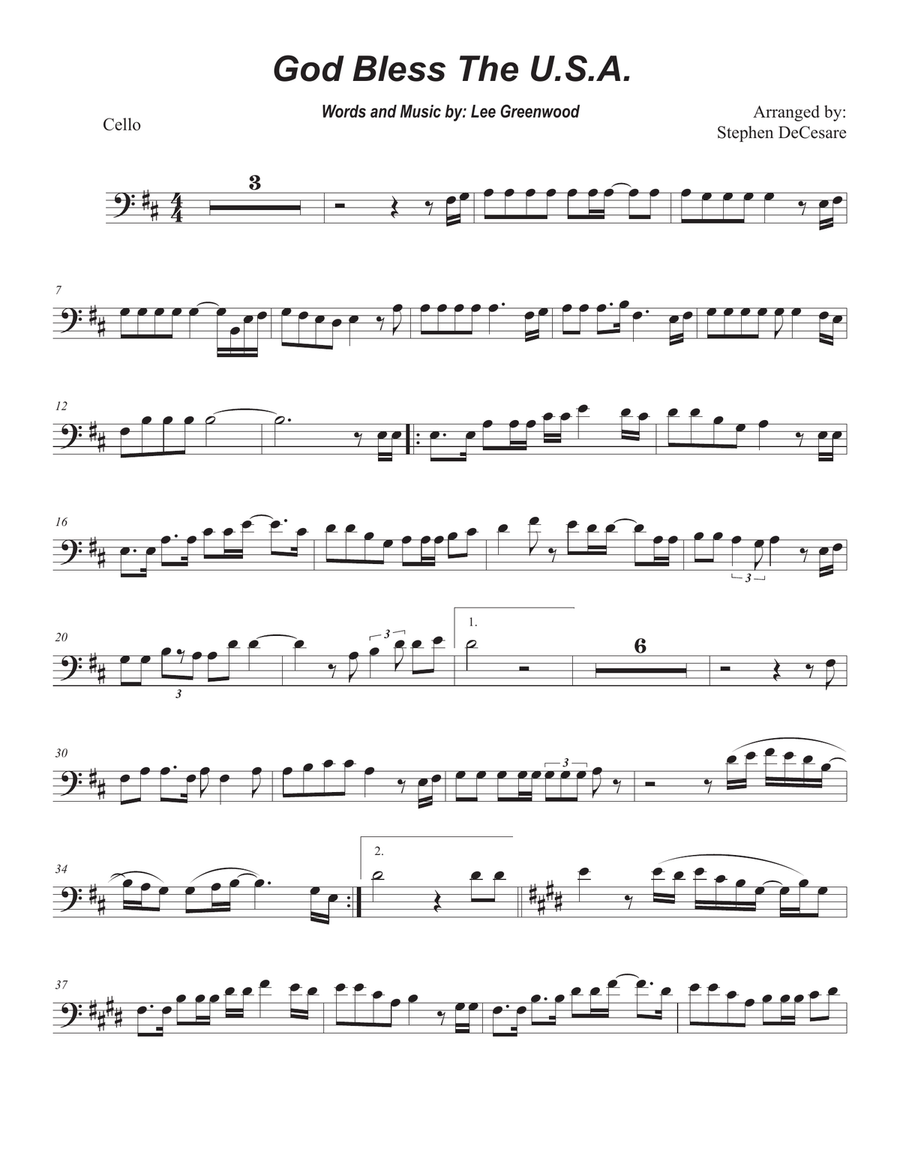 God Bless The U.S.A. Piano scores gallery preview page 4