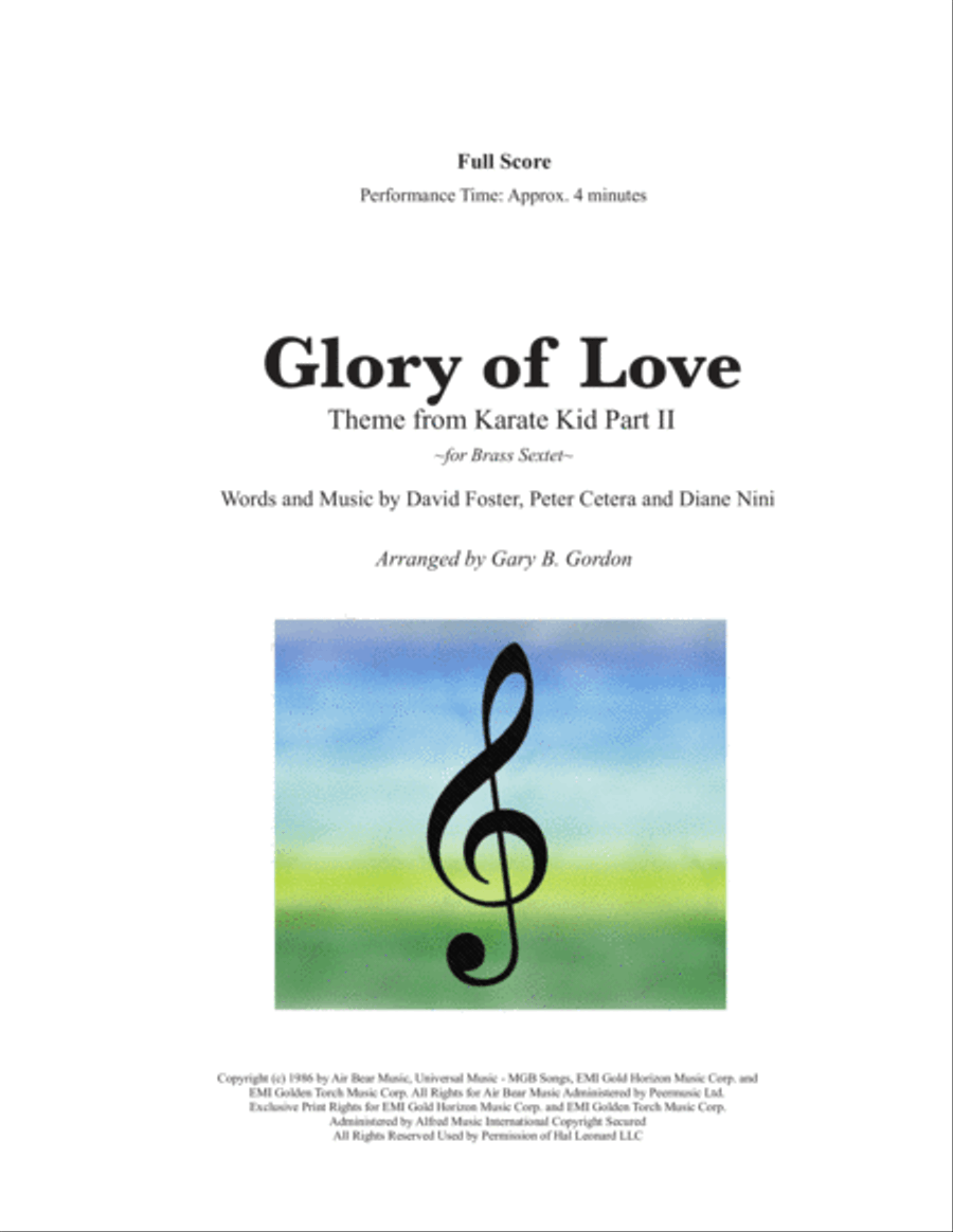 Glory Of Love Theme from KARATE KID PART II Brass Ensemble scores gallery preview page 1