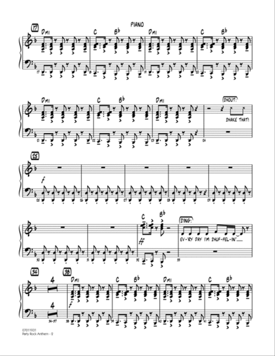 Party Rock Anthem - Piano