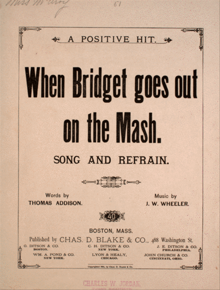 When Bridget Goes Out on the Mash. Song and Refrain Voice scores gallery preview page 1