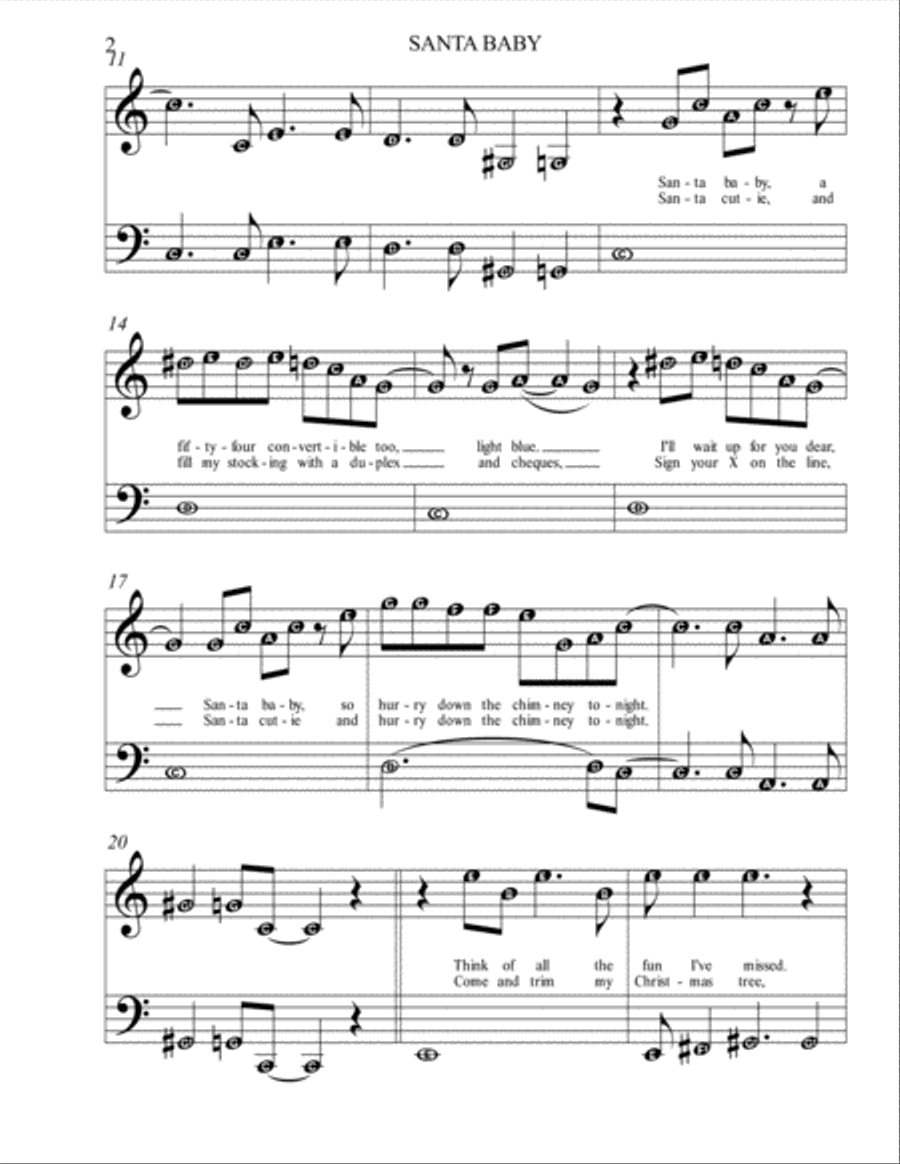 Santa Baby Santa Baby Easy Piano scores gallery preview page 3
