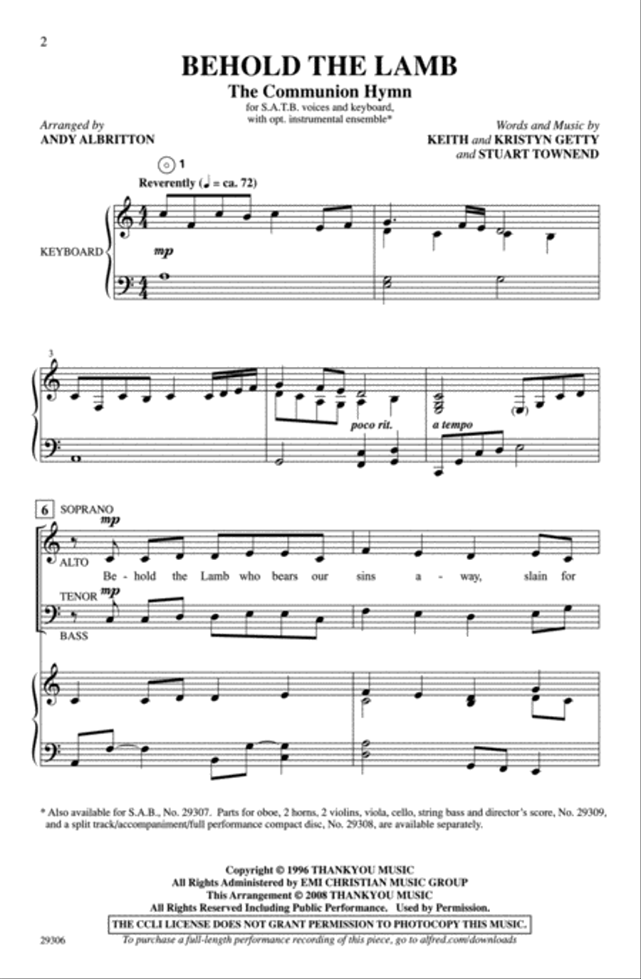 Behold the Lamb 4-Part scores gallery preview page 2