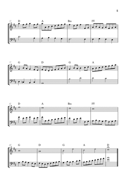 Pachelbel Canon in D • violin & cello duet sheet music [chords] image number null