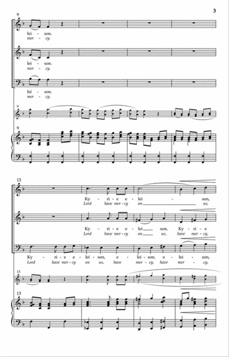 Kyrie In F, Kv33 Kyrie In F, Kv33 3-Part scores gallery preview page 3