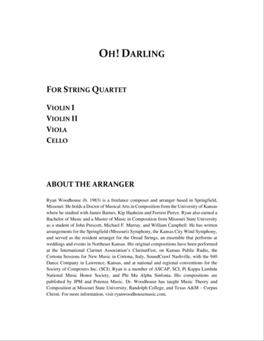 Oh! Darling String Quartet scores gallery preview page 2