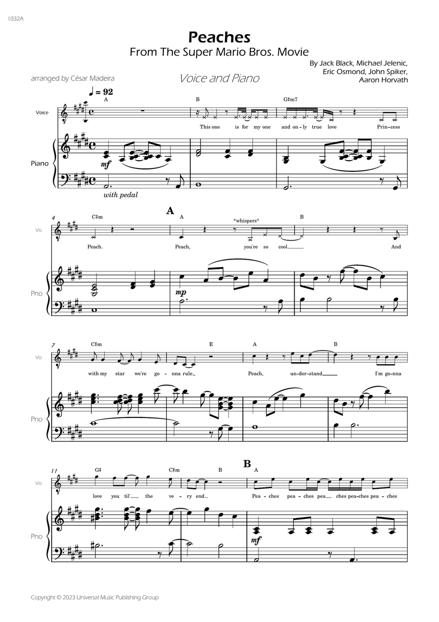 Peaches Piano, Vocal scores gallery preview page 3