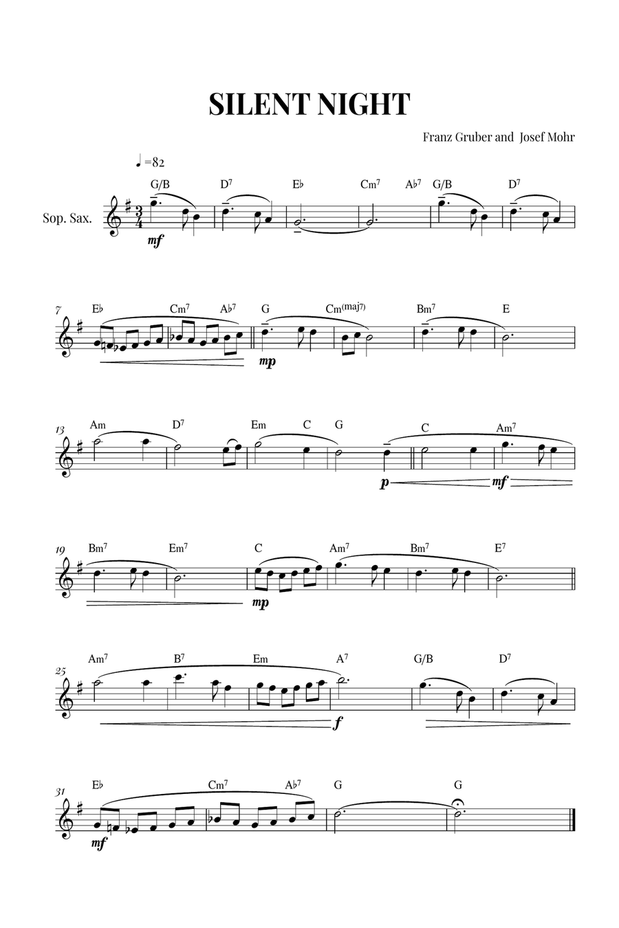 Silent night Piano scores gallery preview page 1