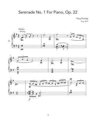 Serenade No. 1 For Piano, Op. 22