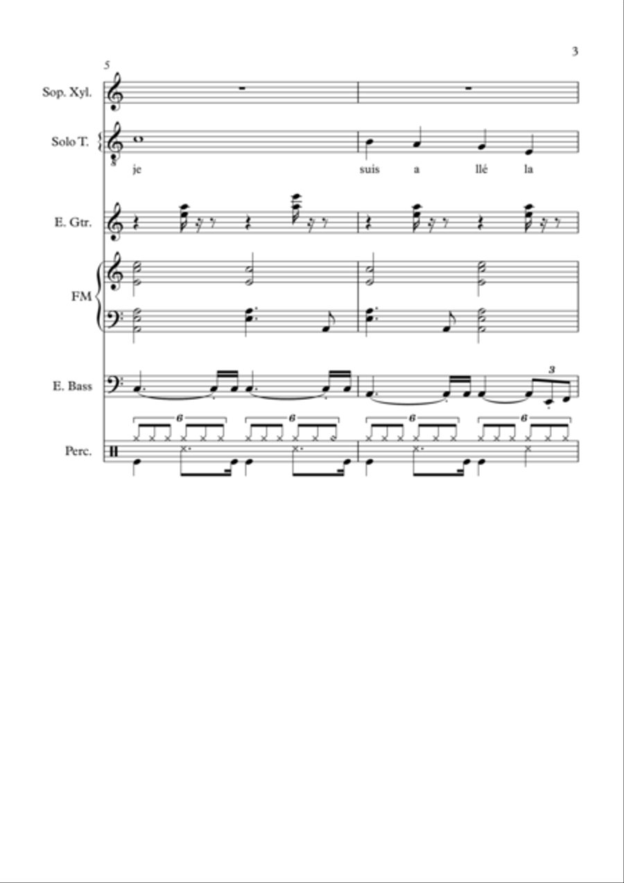 les yeux bleus les yeux bleus Jazz Ensemble scores gallery preview page 3
