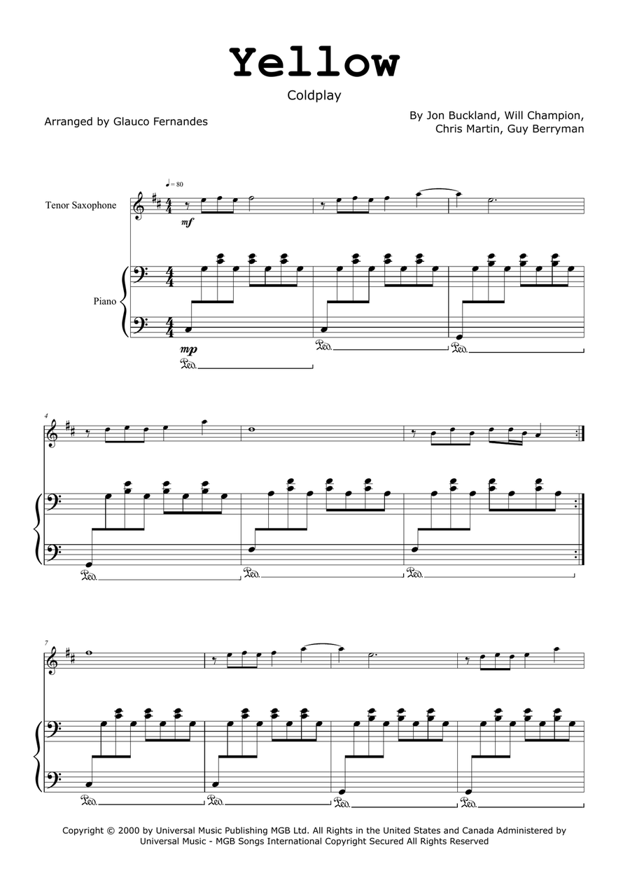 Yellow Chamber Music scores gallery preview page 1