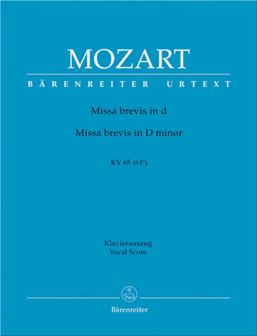 Missa Brevis In D Minor, K. 65 4-Part scores gallery preview page 1