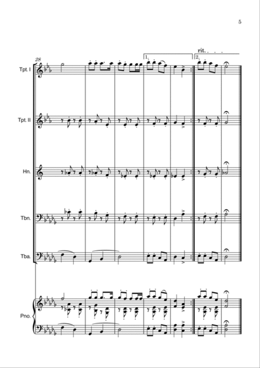 Jingle Bells Brass Quintet scores gallery preview page 5