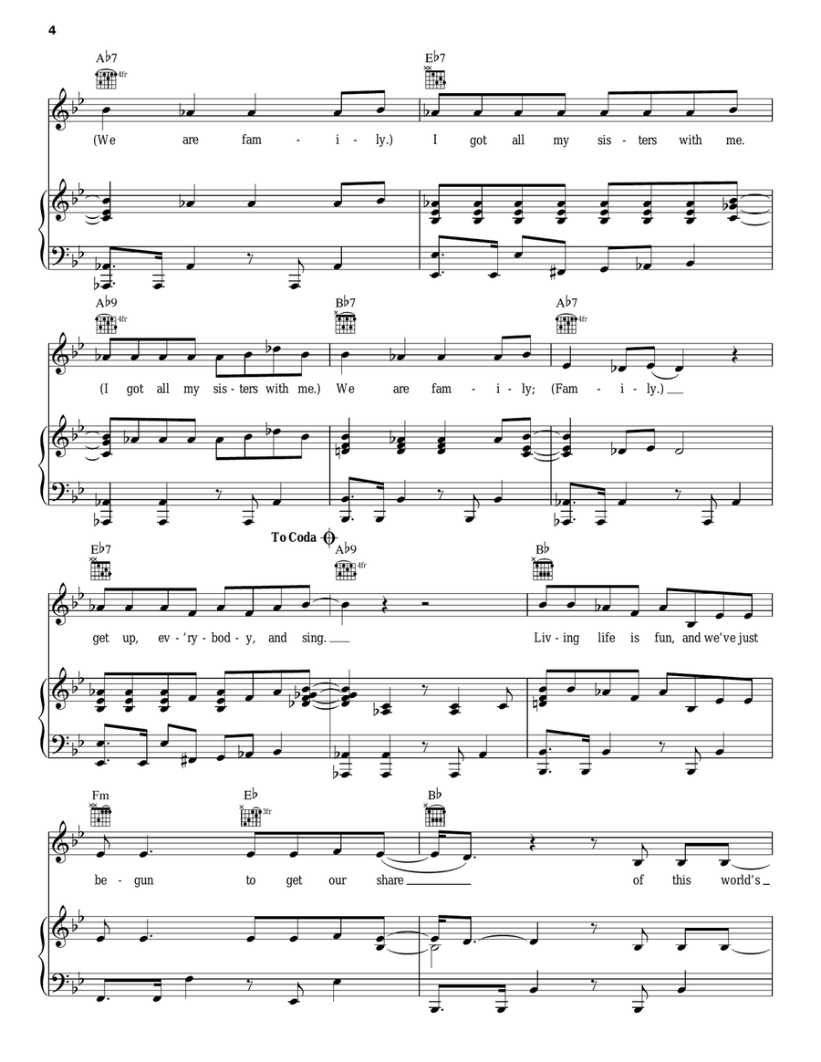 We Are Family Piano, Vocal, Guitar scores gallery preview page 4