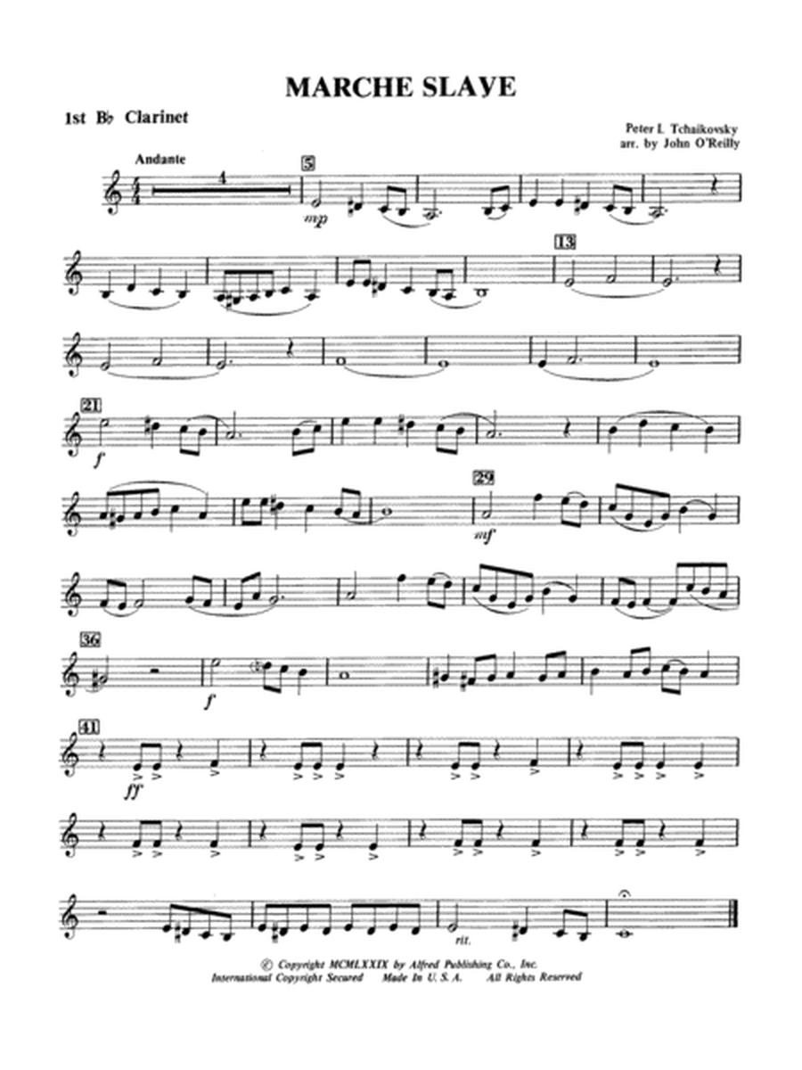 Marche Slave: 1st B-flat Clarinet