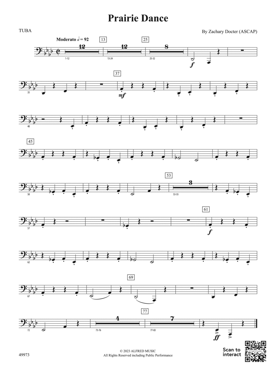Prairie Dance: Tuba Concert Band scores gallery preview page 1
