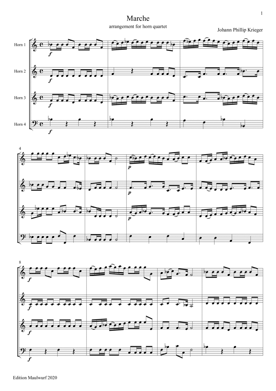 Marche Marche Brass Quartet scores gallery preview page 1