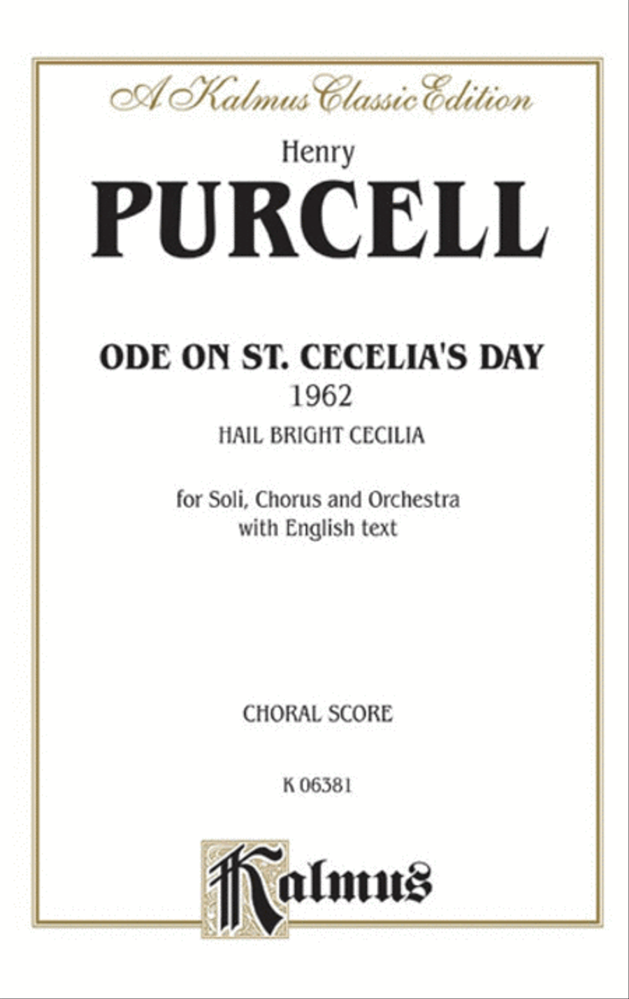 Ode to St. Cecilia's Day Ode to St. Cecilia's Day 4-Part scores gallery preview page 1