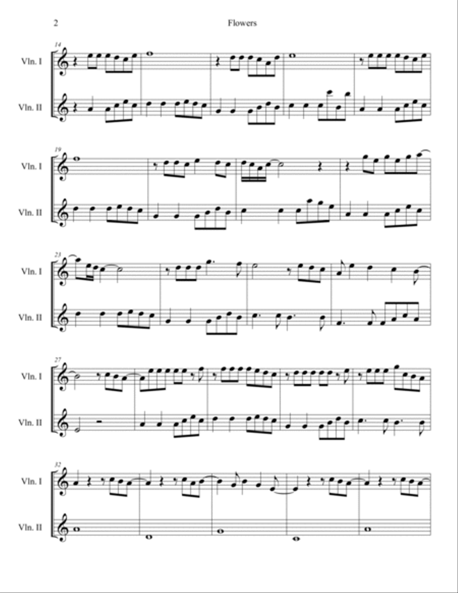 Flowers Flowers String Duet scores gallery preview page 2