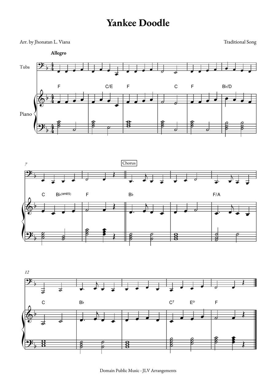 Yanke Doodle Tuba scores gallery preview page 1