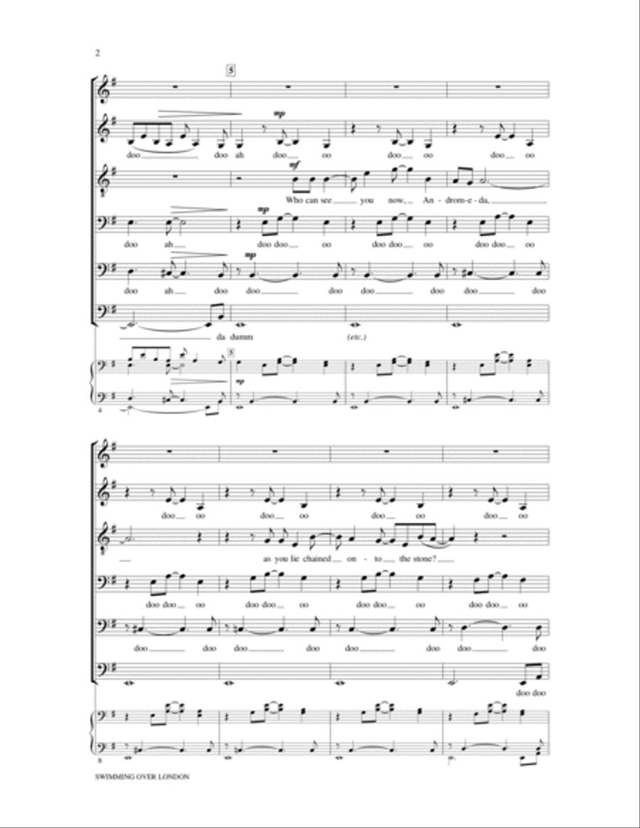 Andromeda (from Swimming Over London) 4-Part scores gallery preview page 2