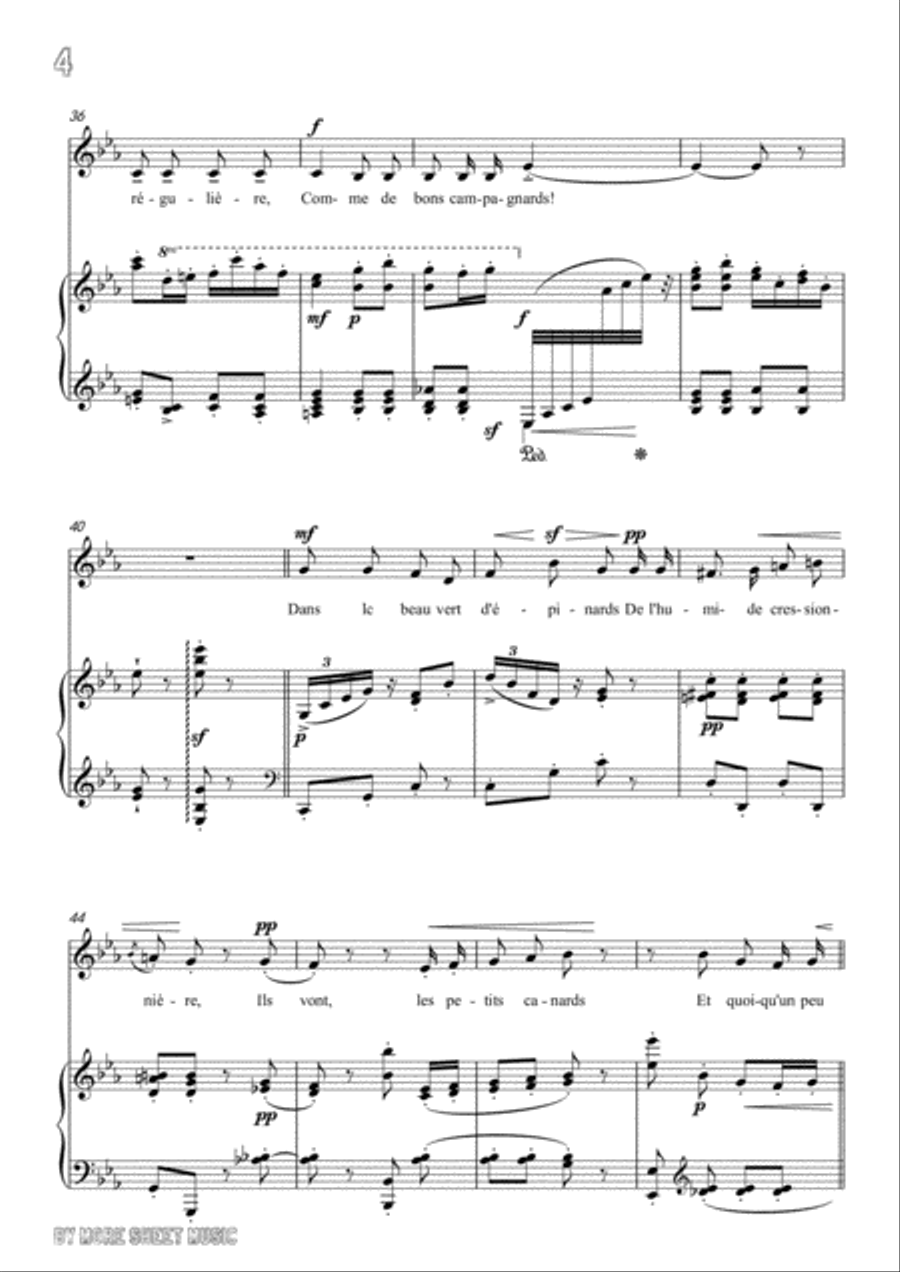 Chabrier-Villanelle des petits canards in E flat Major,for voice and piano Voice Solo scores gallery preview page 6