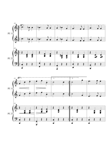 Walzer. Austrian folk song. Piano 4 hands image number null