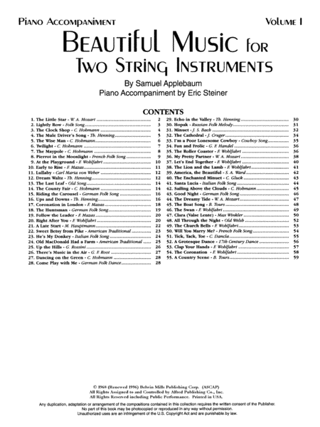 Beautiful Music for Two String Instruments, Book 1