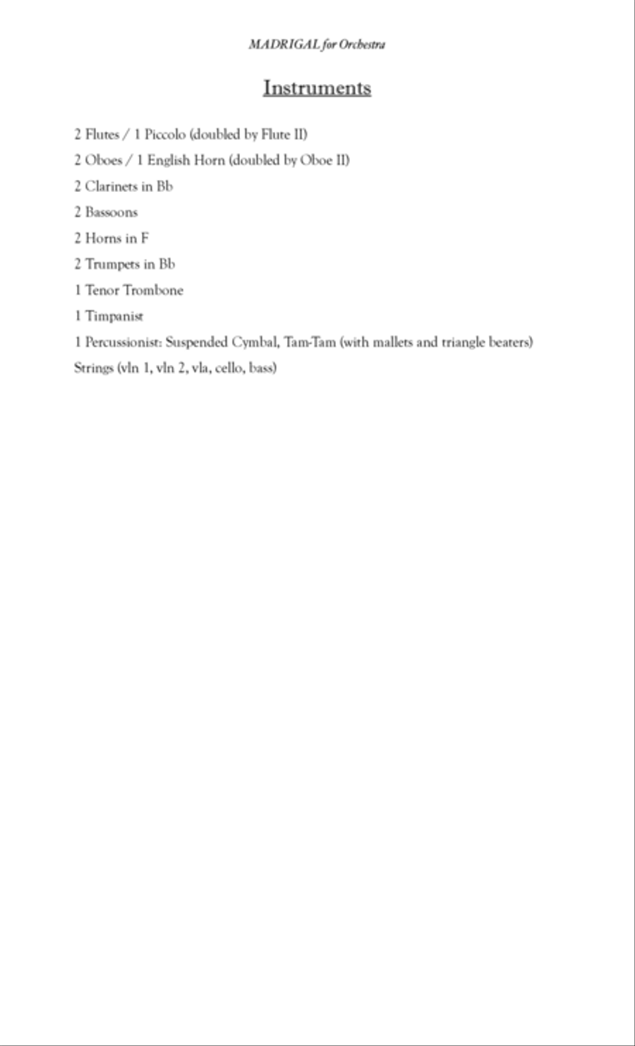 Madrigal, for Orchestra (SCORE) Choir scores gallery preview page 3