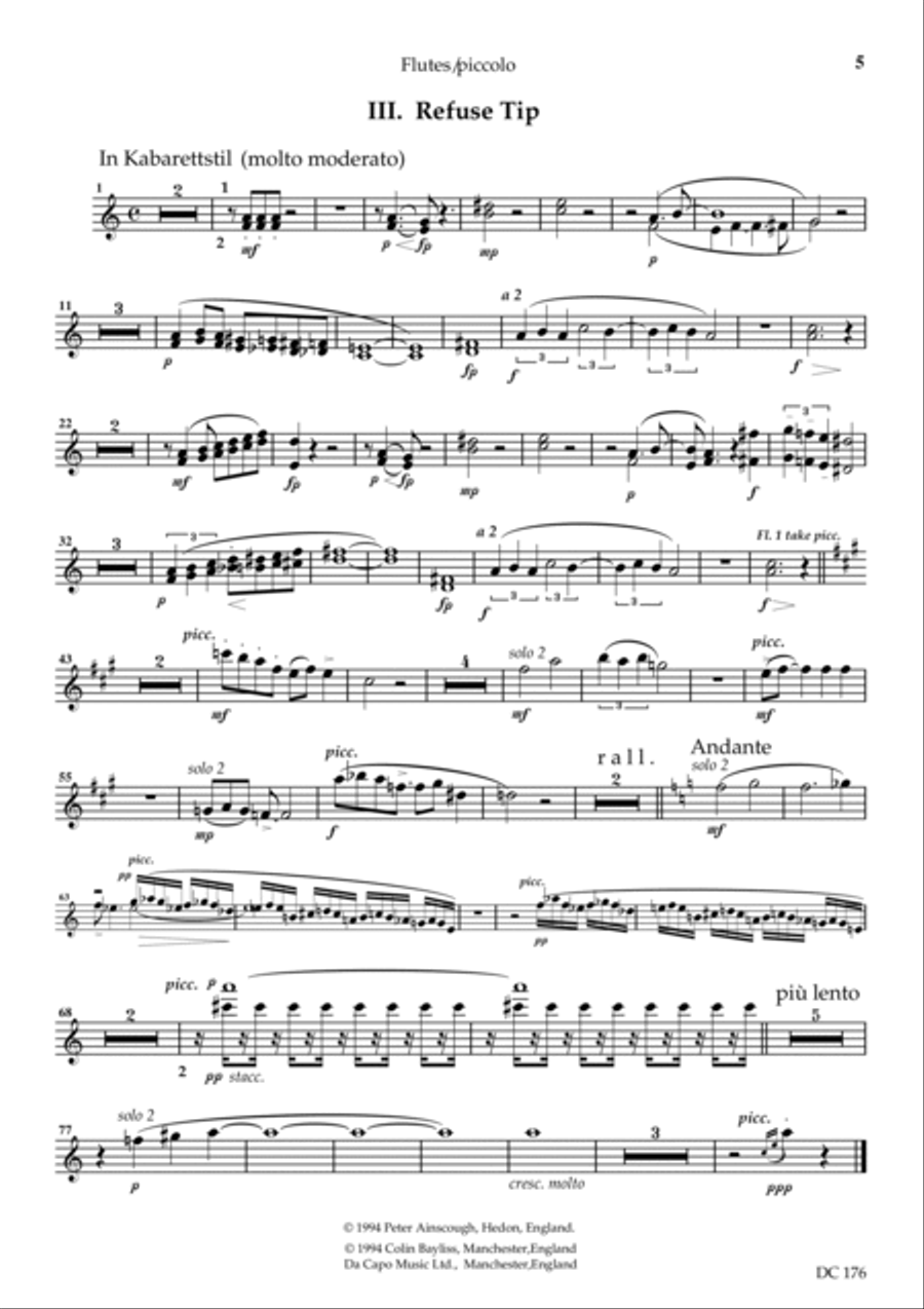 Ecocycle - woodwind parts Woodwind Quartet scores gallery preview page 5