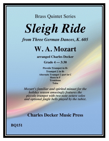 Sleigh Ride from 3 German Dances, K. 605 for Brass Quintet image number null