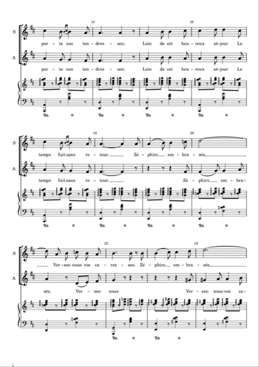 Barcarolle from 'Les contes d'Hoffmann' - (SATB) - For Acappella - With Lyric 4-Part scores gallery preview page 2