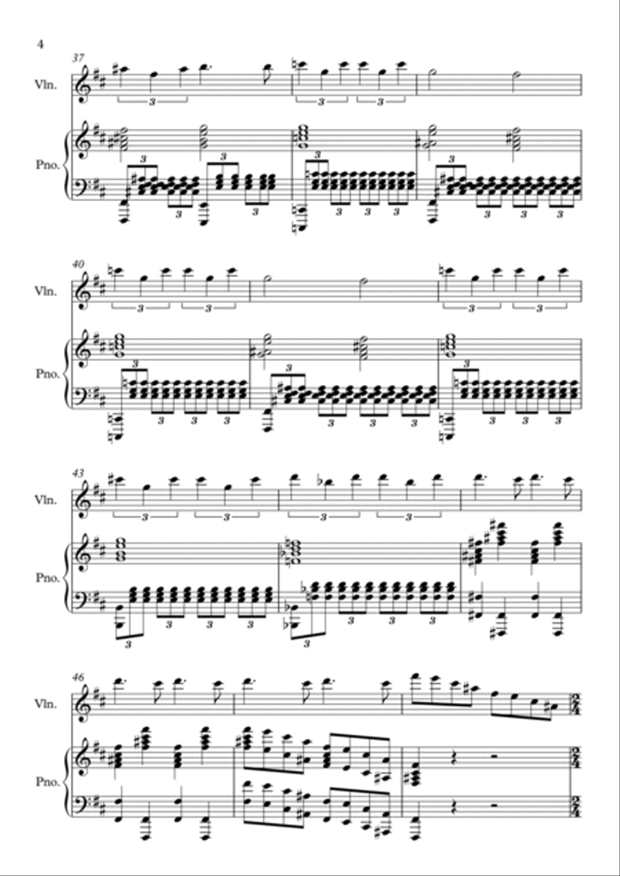 Theme from Swan Lake for Violin (Flute) & Piano Small Ensemble scores gallery preview page 4
