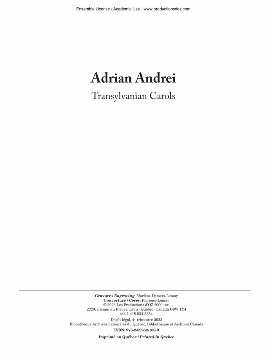 Transylvanian Carols Guitar Ensemble scores gallery preview page 1
