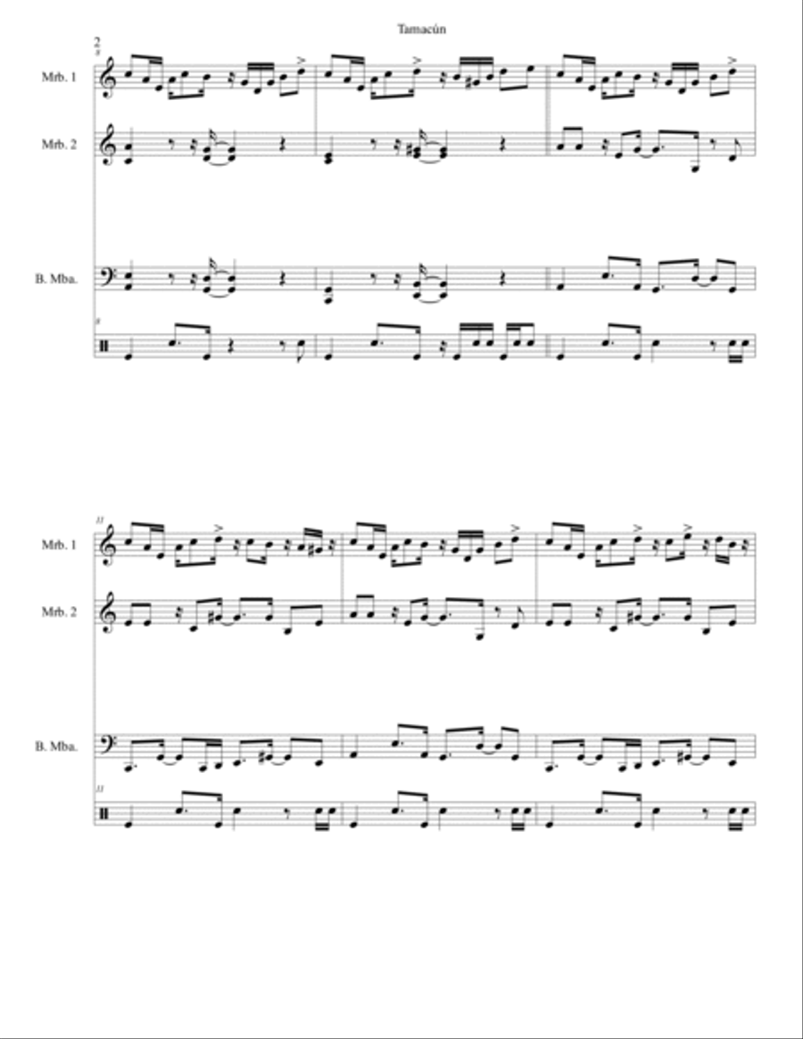 Tamacun Percussion scores gallery preview page 2
