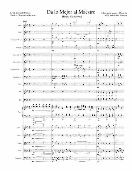 Da lo mejor al Maestro (Himno Tradicional) - Orchestra - Score + Set of Parts image number null