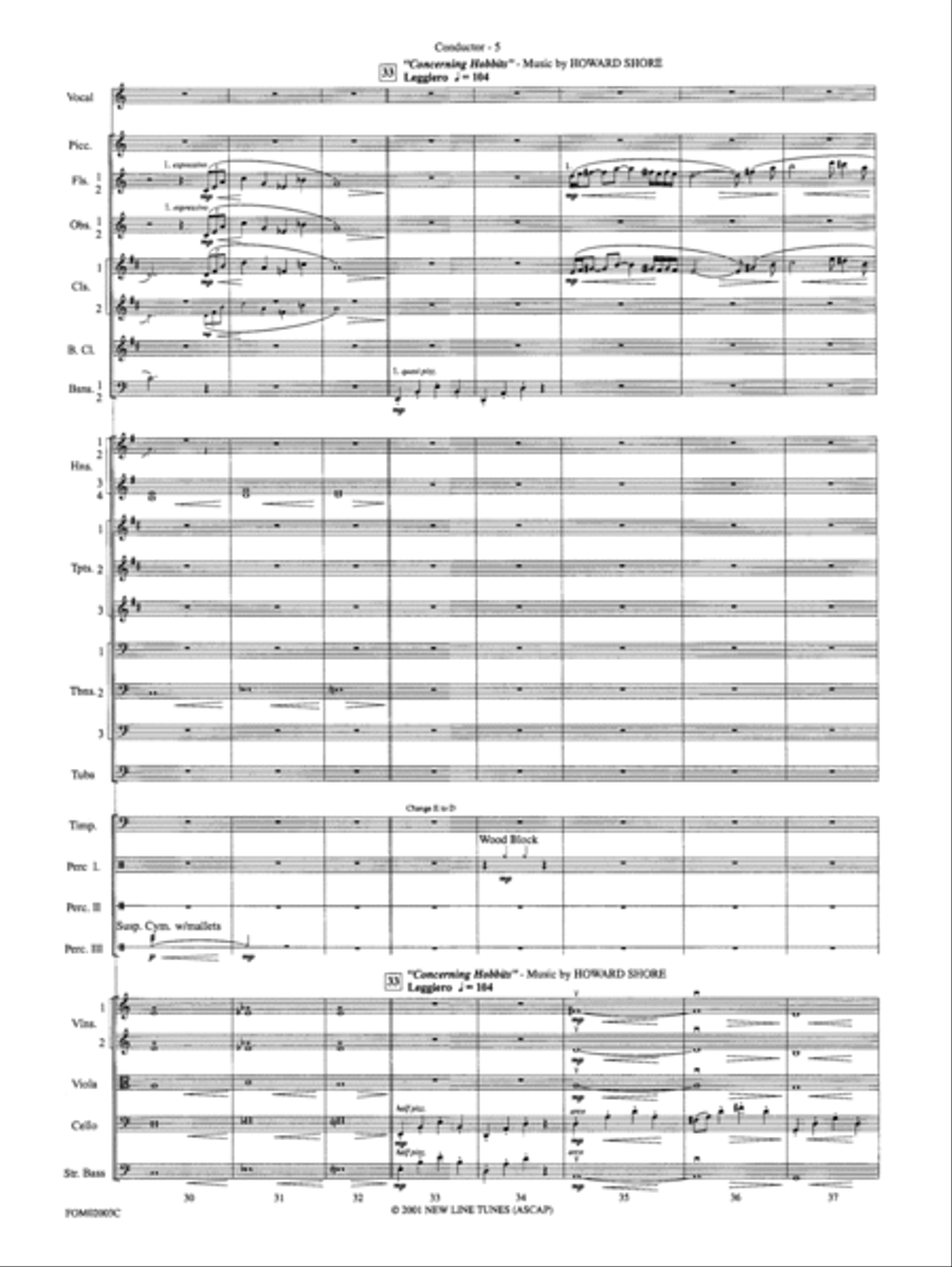 The Lord of the Rings: The Fellowship of the Ring, Symphonic Suite from: Score Full Orchestra scores gallery preview page 6