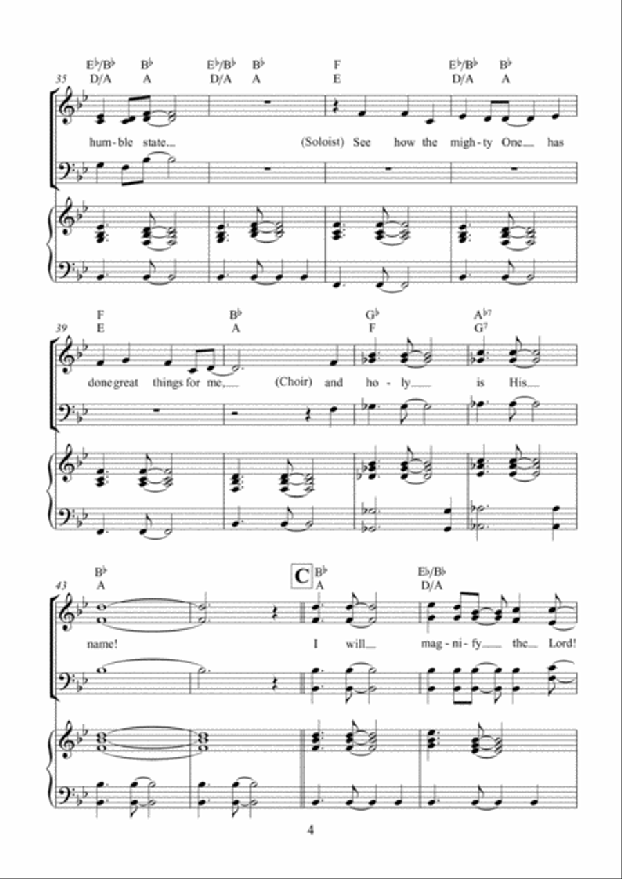 Why Should I be so Favoured (Magnificat) 4-Part scores gallery preview page 5