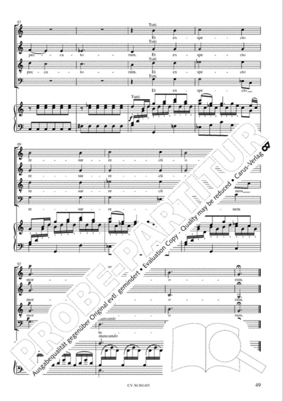 Mass in C Major 4-Part scores gallery preview page 50