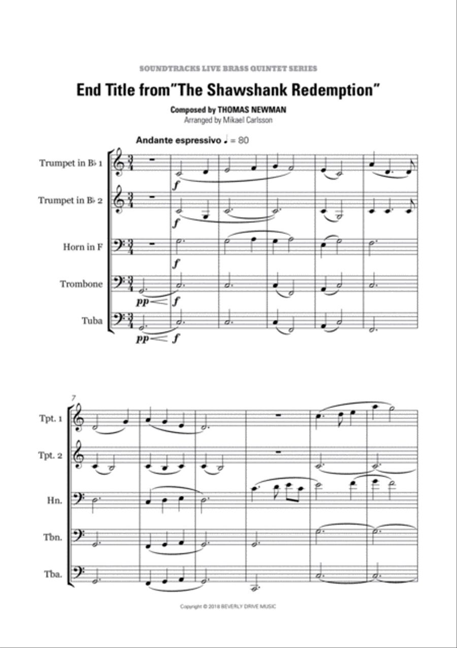 The Shawshank Redemption - End Title Brass Ensemble scores gallery preview page 2