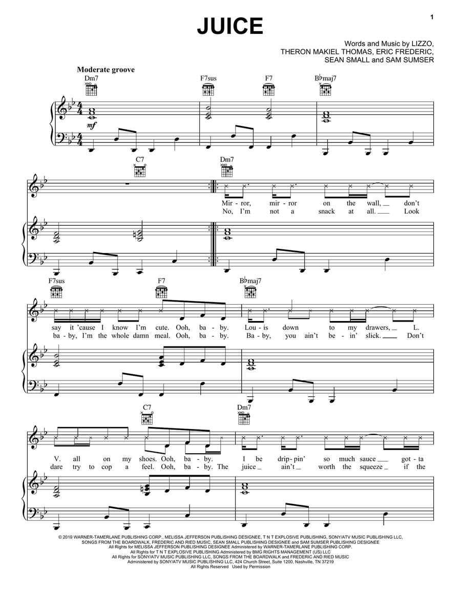 Juice Juice Piano, Vocal, Guitar scores gallery preview page 1